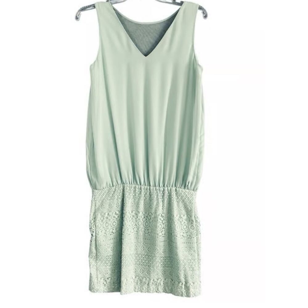 J Peterman Alice's 1920s Blouson Pale Aqua Dress Size 10